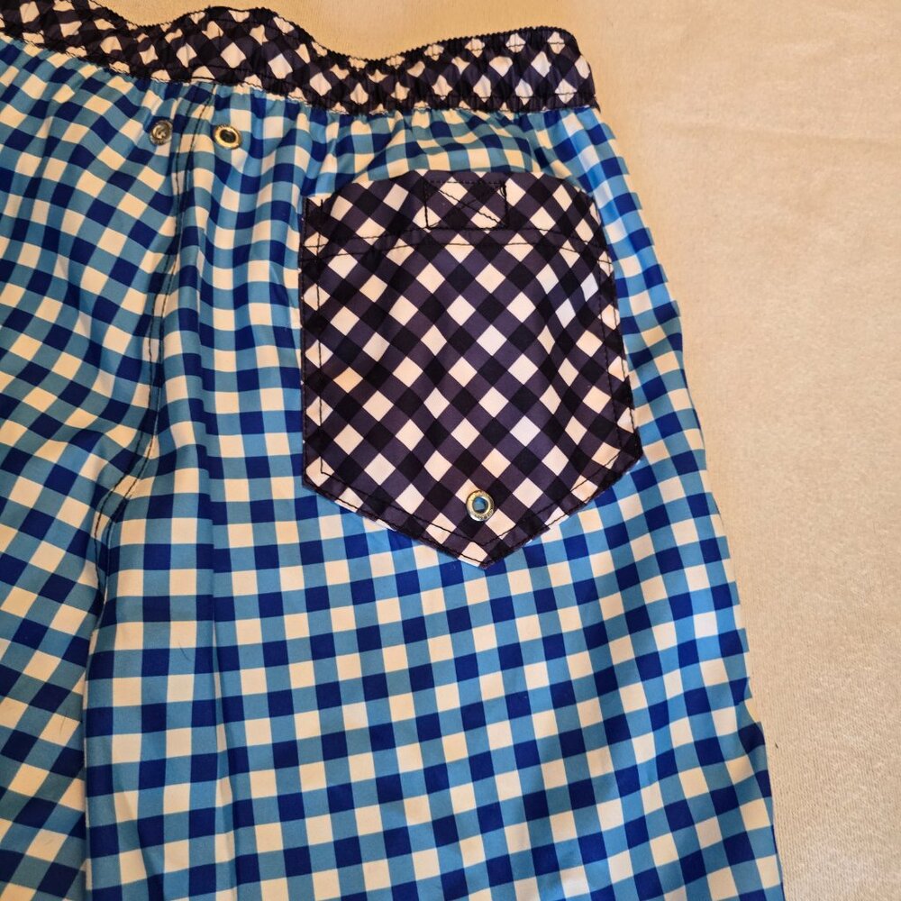 Draper James x Lands' End Gingham Swim Shorts Blue White Size S EUC - Picture 10 of 14